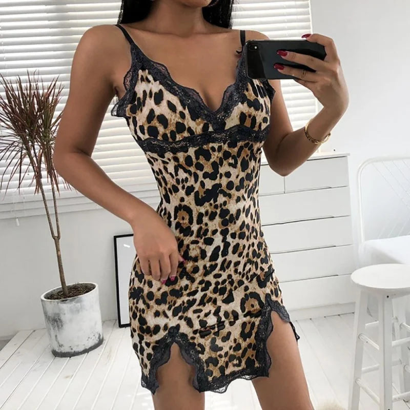  Nuisette à imprimé léopard