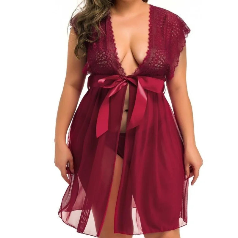  Nuisette Décolletée - Lingerie Sexy Grande Taille