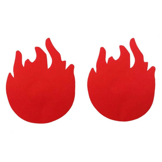 Rouge Cache-tétons Autoadhésif - Forme de Flamme