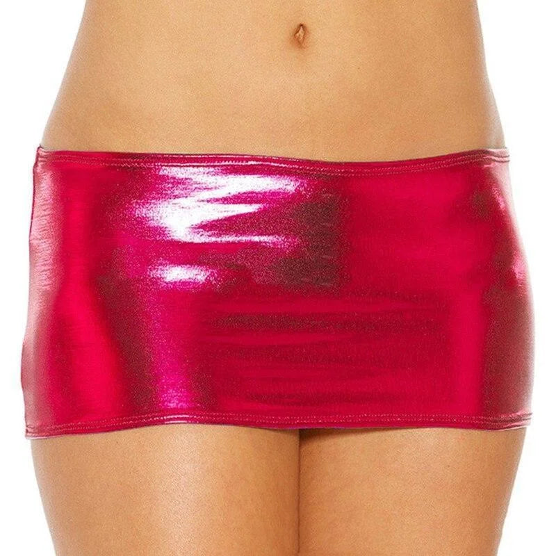 Rouge Mini jupe métallisée