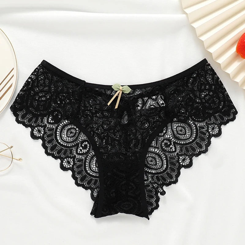 Lace panties with a delicate teardrop accent.