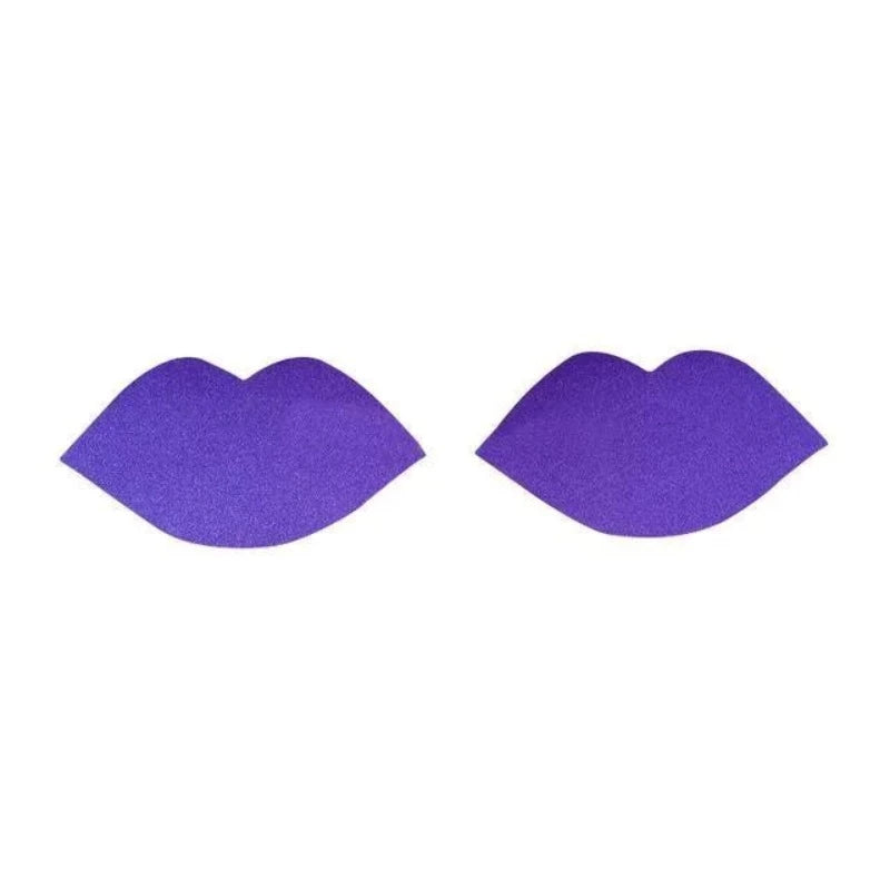 Violet Cache-tétons Autoadhésifs - Forme de Lèvres