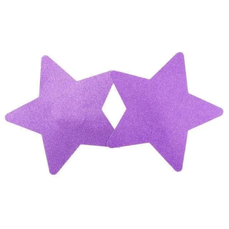 Violet Cache-tétons Autoadhésifs - Forme d'étoiles